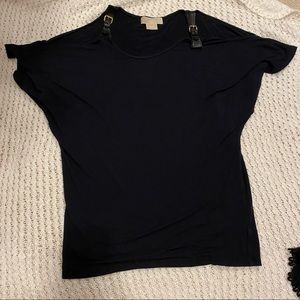 MK navy top open shoulders